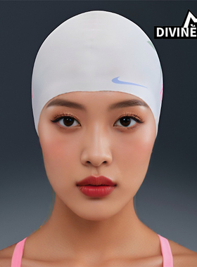Nike/耐克正品Swim硅胶泳帽新款男白浅蓟紫色经典泳帽IQ7840-101