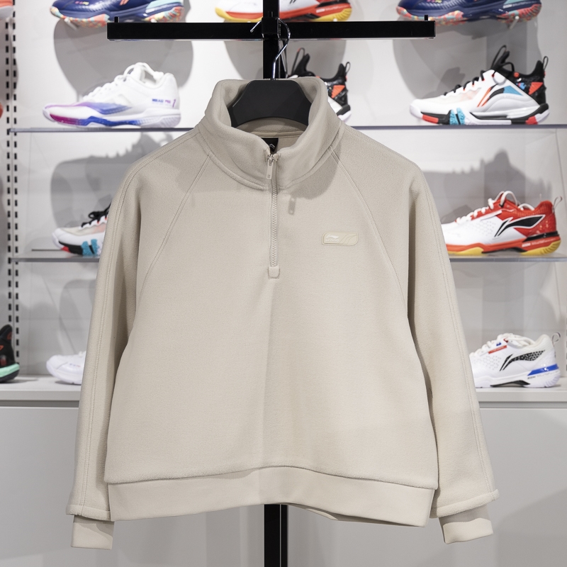 李宁正品女子加绒保暖套头卫衣