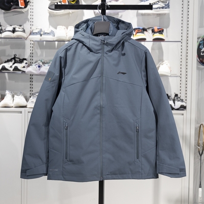 李宁正品健身系列男子防泼水三合一羽绒内胆户外冲锋衣AWBU029-3