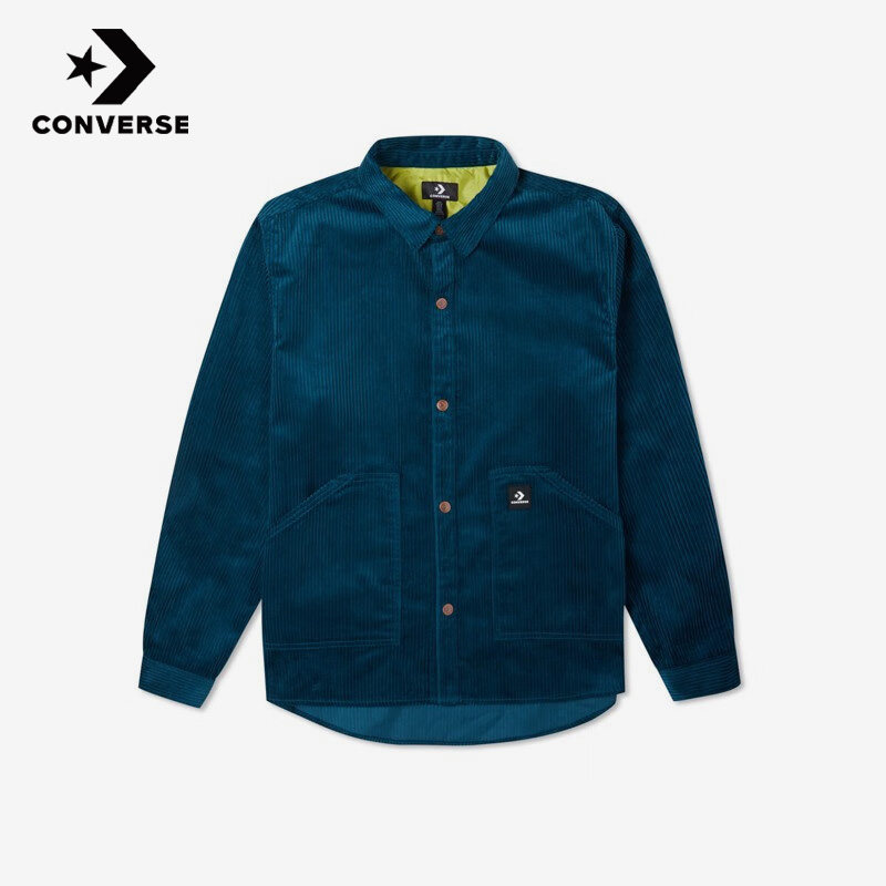 Converse匡威正品新款男子灯芯绒翻领衬衫长袖夹克外套10024006