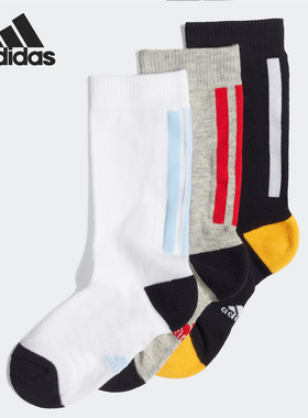 Adidas/阿迪达斯正品 儿童训练中筒运动袜子三双装 ED8638