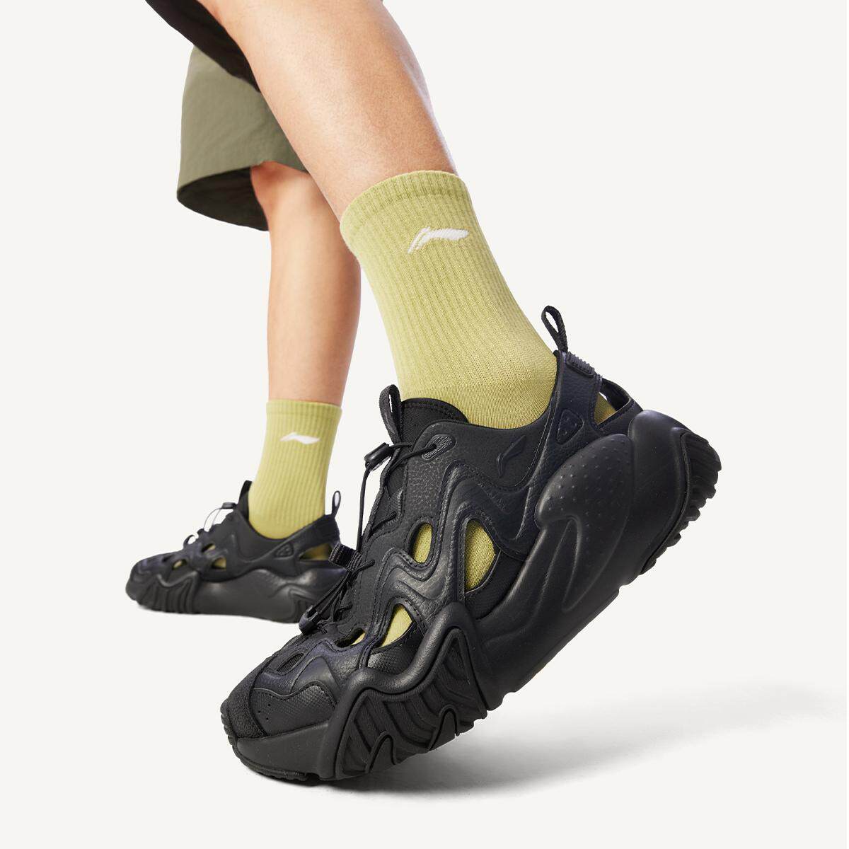 李宁正品2025新款猫爪男子时尚百搭透气厚底耐磨休闲凉鞋AGCV121