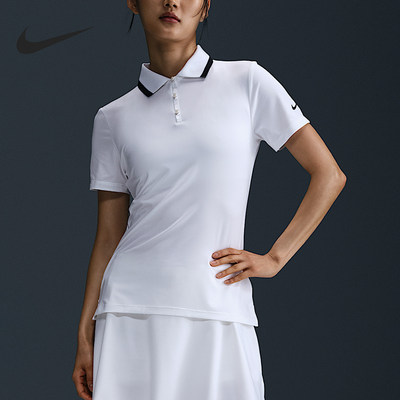 Nike/耐克正品Dri-FIT 女士翻领修身短袖POLO衫FZ6298-100