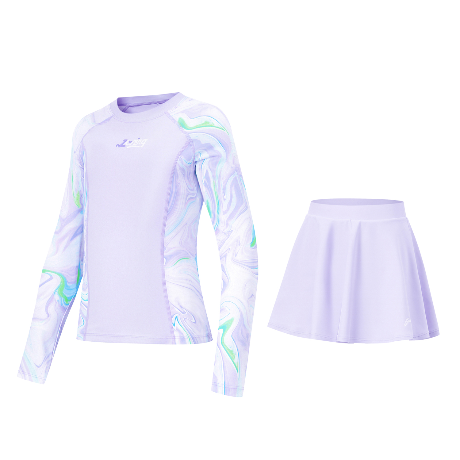 李宁正品游泳系列女大童紧身分身泳衣特殊产品不予退换货YSLU010