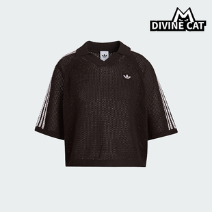 Adidas/阿迪达斯正品三叶草女士时尚针织运动POLO衫KE0198