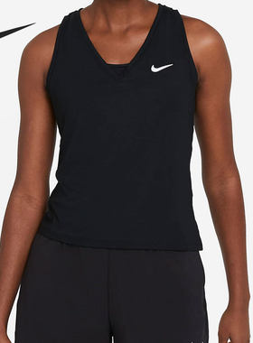 Nike/耐克正品女子排汗透气针织弹性网球运动背心 CV4785-010