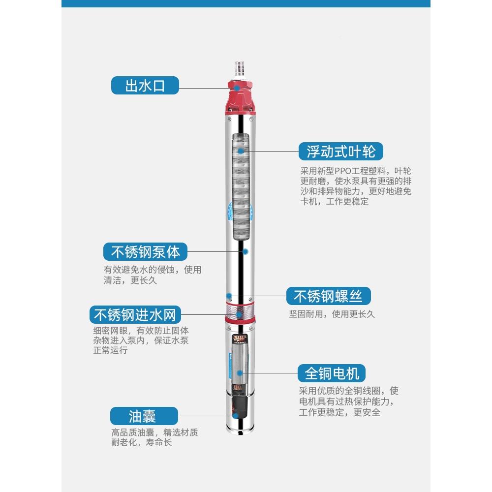 深井潜水泵家用井水水V不轮锈钢高扬程GWN机深泵三相V抽水叶泵