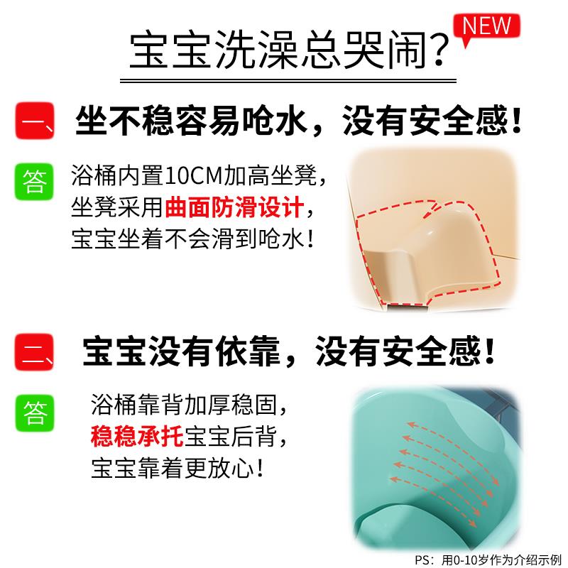 kt儿洗澡桶婴儿kt7号仓1泡宝宝澡可坐浴桶浴盆桶家童用小孩大号洗