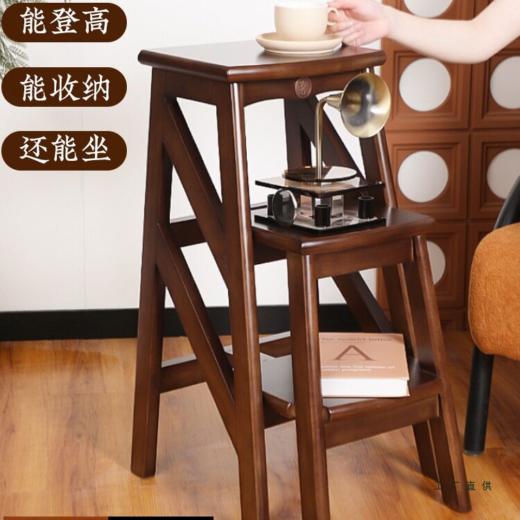 实木家用梯凳梯子凳子两用步梯多功能折叠三步梯加高楼梯爬梯厨房