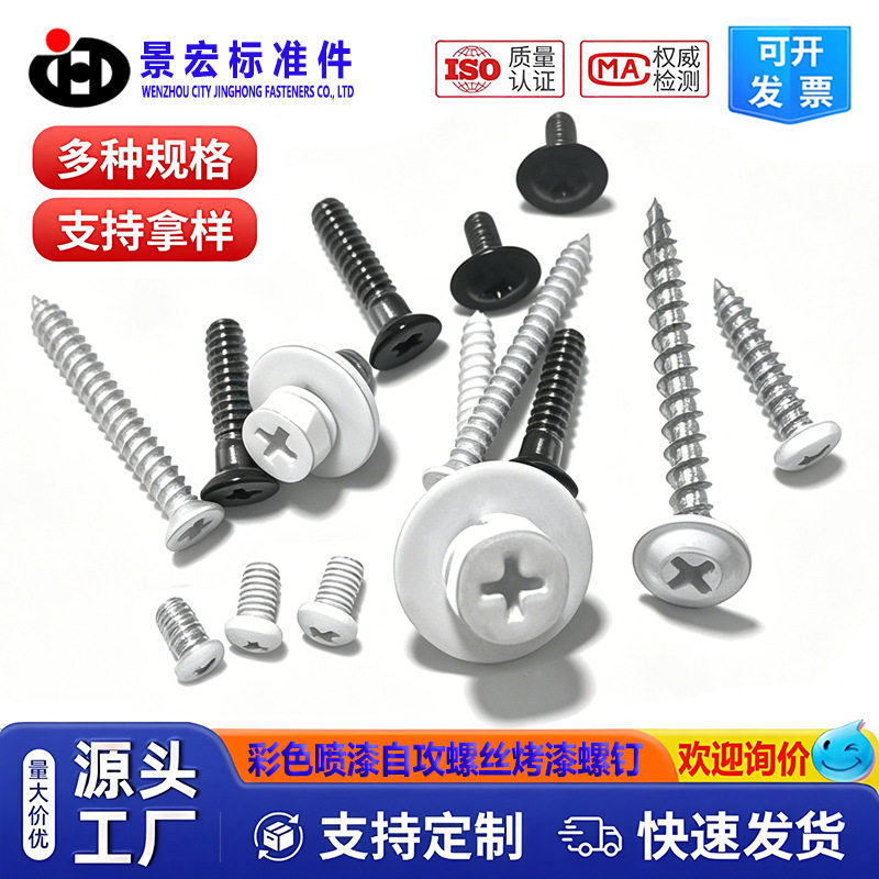 【彩色螺丝钉】 家具/电子仪器用螺丝螺钉 沉头自攻螺丝 头部喷漆