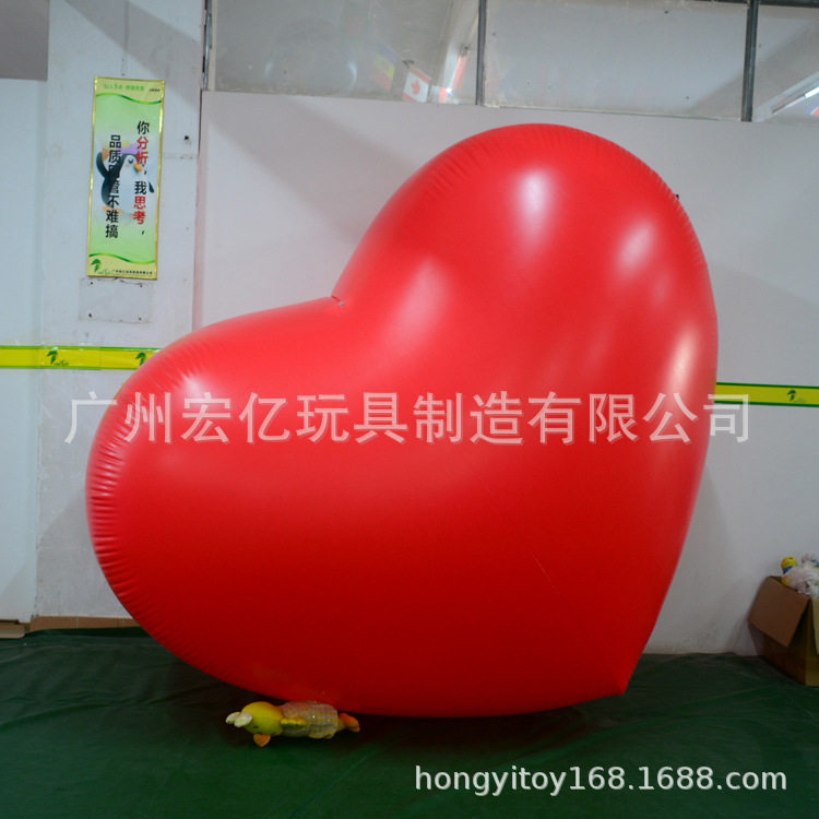 节日装饰充气红色爱心 LED红桃心充气模型 求婚告白充气心形气球