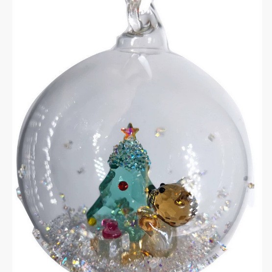拟态熊圣诞星月水晶车挂