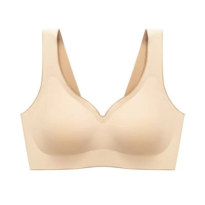 新款无痕乳胶内衣女扣子薄款