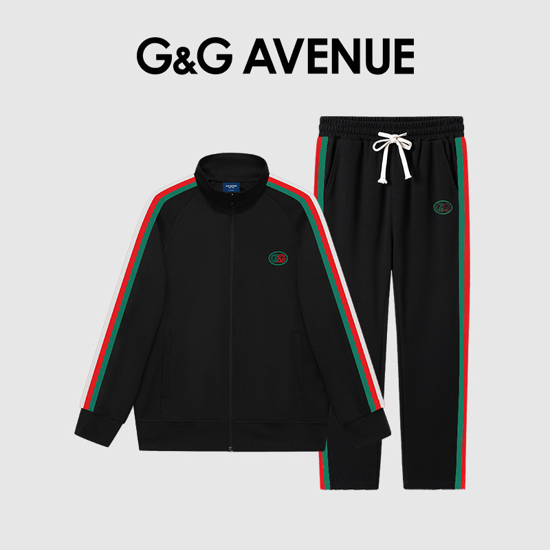 法国G&G AVENUE 时尚休闲运动套装男春秋一套搭配帅气运动服潮流