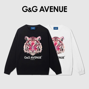 G&G AVENUE 秋季新款高端卫衣男款美式复古潮流长袖老虎头打底衫