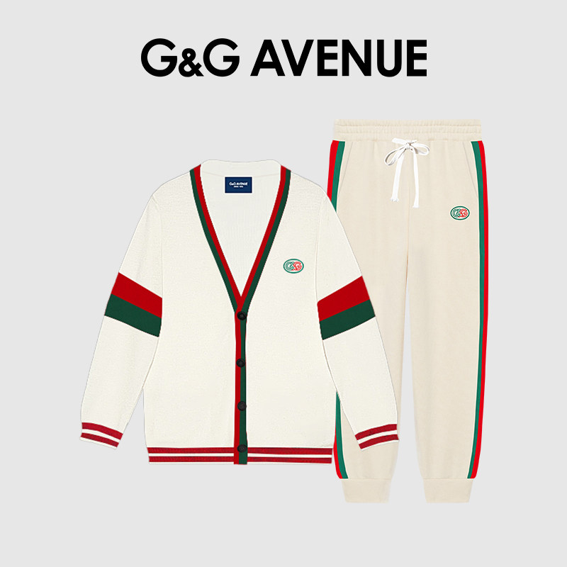 G&G AVENUE高端开衫套装情侣毛衣针织衫长裤子男女同款秋冬季时尚