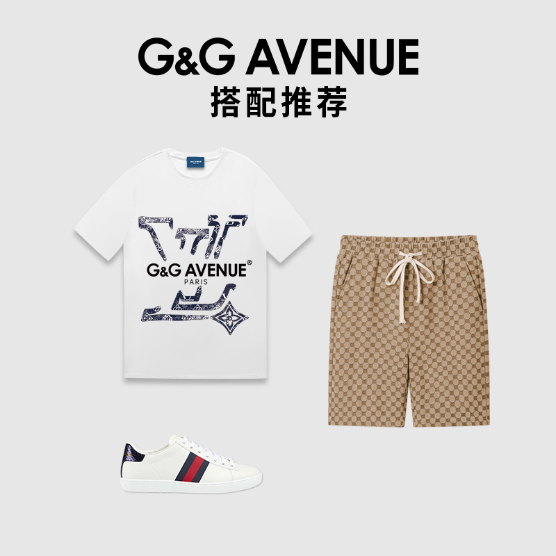 法国G&GAVENUE2025年夏季新款短袖T恤男生女士同款纯棉高端品牌潮