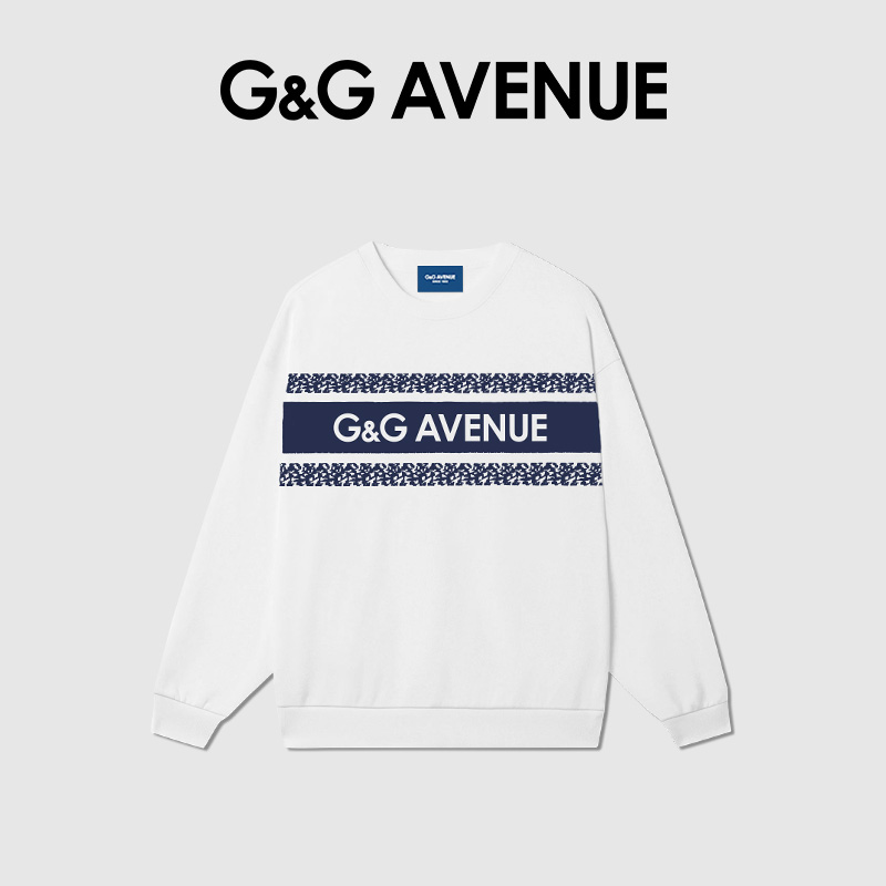 G&G AVENUE 春秋季轻奢印花休闲设计感卫衣重磅男女同款潮流上衣