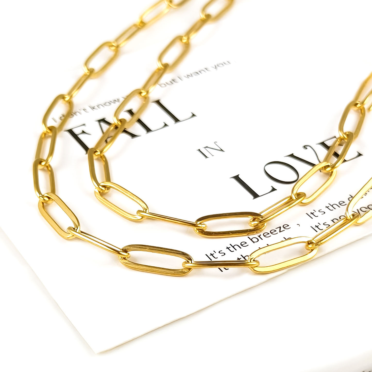 304不锈钢饰品链4*12mm焊口扁长方十字链项链手链锁骨链炉内电镀