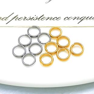 304不锈钢双圈3-8mm孖仔圈炉内真空电镀不褪色diy珍珠手链连接圈