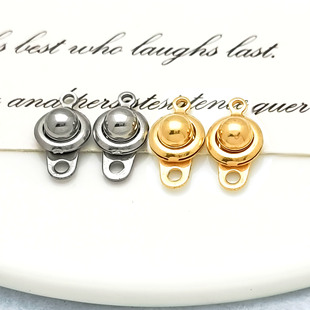 304不锈钢饰品扣6 9mm按扣炉内金电镀diy材料配件以系统设置为准