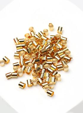 304饰品不锈钢1.5-2mm夹扁不裂定位管钛钢过火管diy链饰链收尾扣