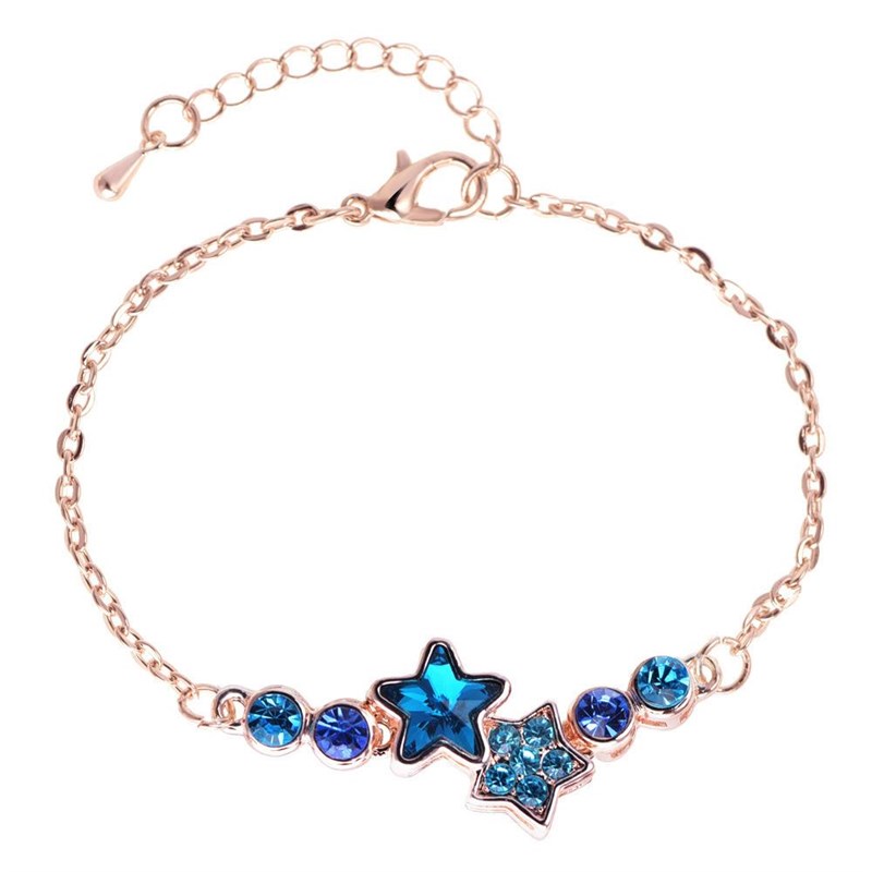 Rose gold five poointed star women's versatile bracelet