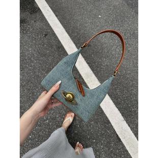 2025新款小众复古牛仔腋下包高级感百搭单肩包通勤时尚手提包包女
