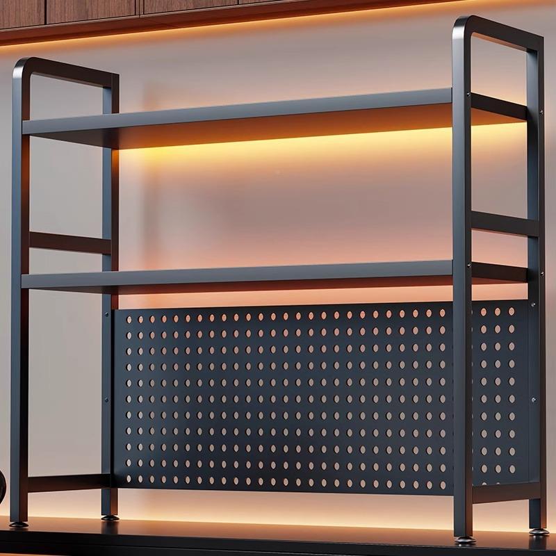 洞洞板桌艺面置物QJY架桌上书架多层书桌脑桌纳架收分层铁书桌电