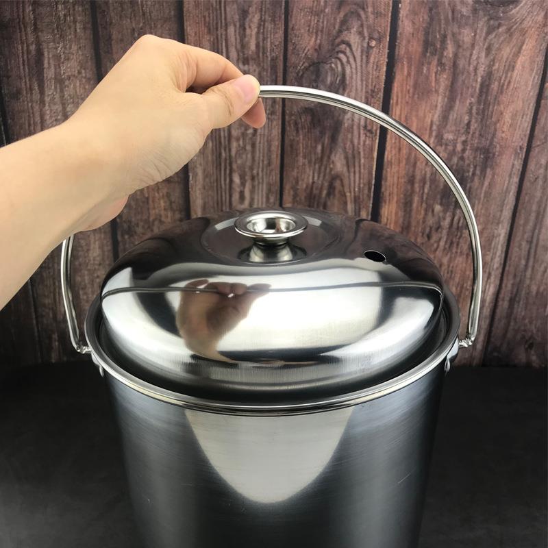 不锈钢茶水桶大号茶渣桶小号垃圾桶带盖茶盘接水桶家用废水桶