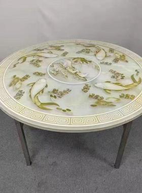 304特折厚不锈钢VQB叠圆桌餐桌吃饭家用桌彩图桌桌酒席桌大圆桌饭