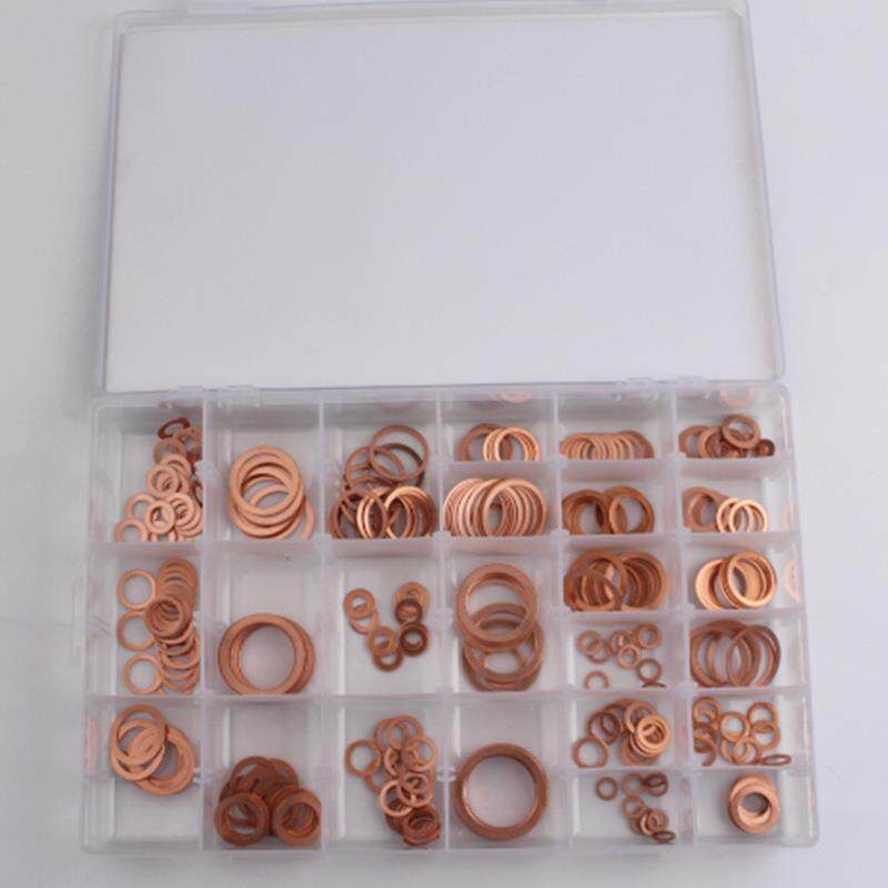 垫片IMPA8油138XMQ紫0铜0环工具箱船用紫铜修理盒铜封垫片300pc紫