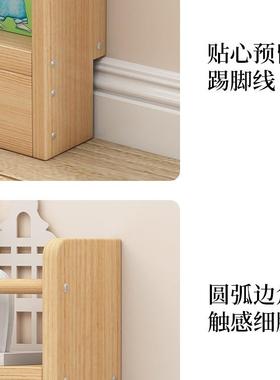 门后书架架置物实木收纳儿童壁挂多GGM层墙上一体缝靠墙柜隙窄柜