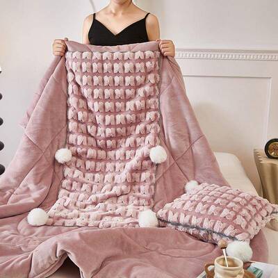 可爱沙发抱枕午休枕携头子暖YKA20251绒多被功能剪花便蝶枕梦抱午