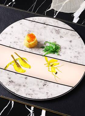 25新陶瓷盘餐厅饭OJM店新年中式高温烧光制釉面滑桌款面摆盘餐盘