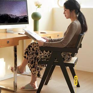 实木椅SQZ台子编藤靠背会客椅用白蜡家木昌迪加尔餐椅阳休闲椅舒