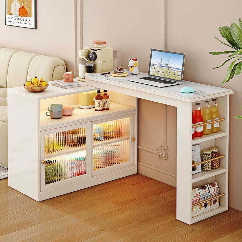 R小td吧KBJ台桌家用实木体现代简约隔断吧台一客厅户型中岛台奶油