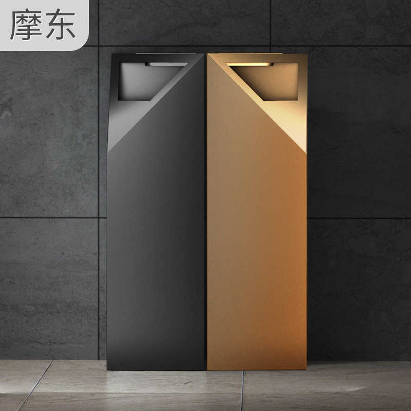 不锈钢几何切角落地烟灰桶4S店