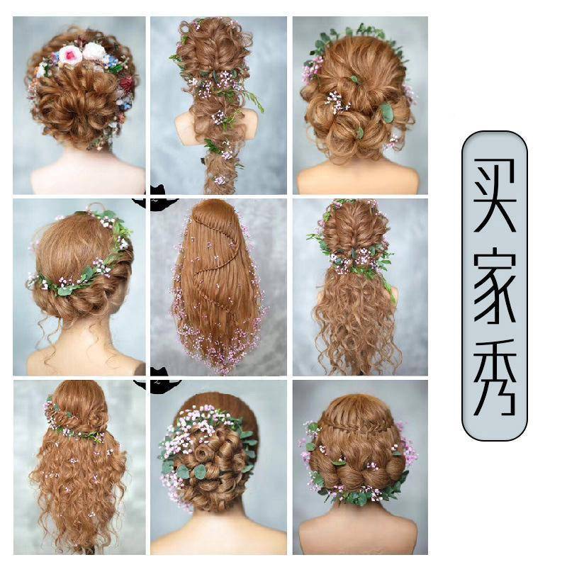 带编肩膀假人真头NJJ模发盘发化全人发妆美发练习可烫卷头模型模