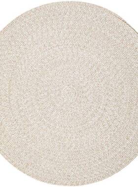 茶PK7浅米黄麻编织客厅几圆垫书房卧室F76557MSJ现代简约手棉工圆