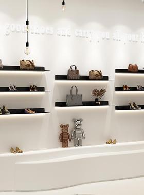 tf一字板发隔光上墙展示架带灯OOA板客厅装饰层板壁挂书架架置物