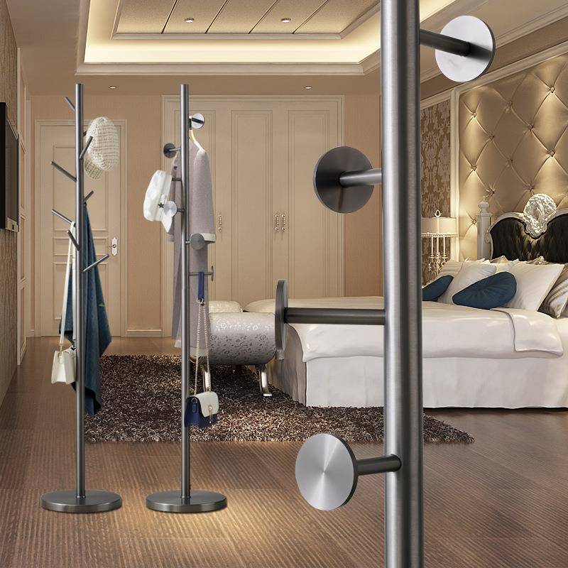 挂衣架落地卧室不房锈TQR衣帽客厅间室内晾衣钢服挂架简架约结实