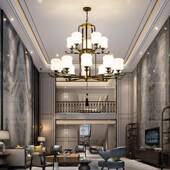 厂家直供新中酒店大546堂别墅客灯复式 楼梯大吊灯卧式 室顶厅灯