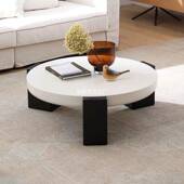 小户型厅风茶几组用合家新圆形款 公寓现GCB代简约客奶油轻奢创意