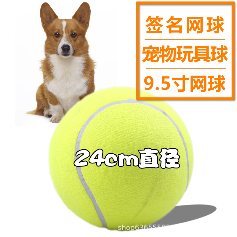 大签名网球24cm狗狗充气网球玩具9.5寸宠物活动礼品网球