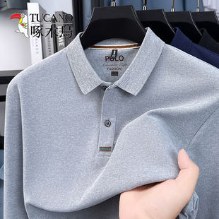 啄木鸟新款春秋季polo衫男士长袖t恤翻领休闲商务打底衫上衣男款