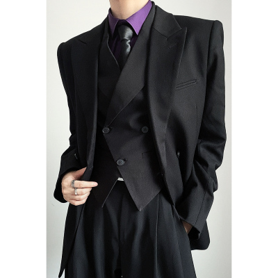 春上新双排扣休闲西装西裤套装