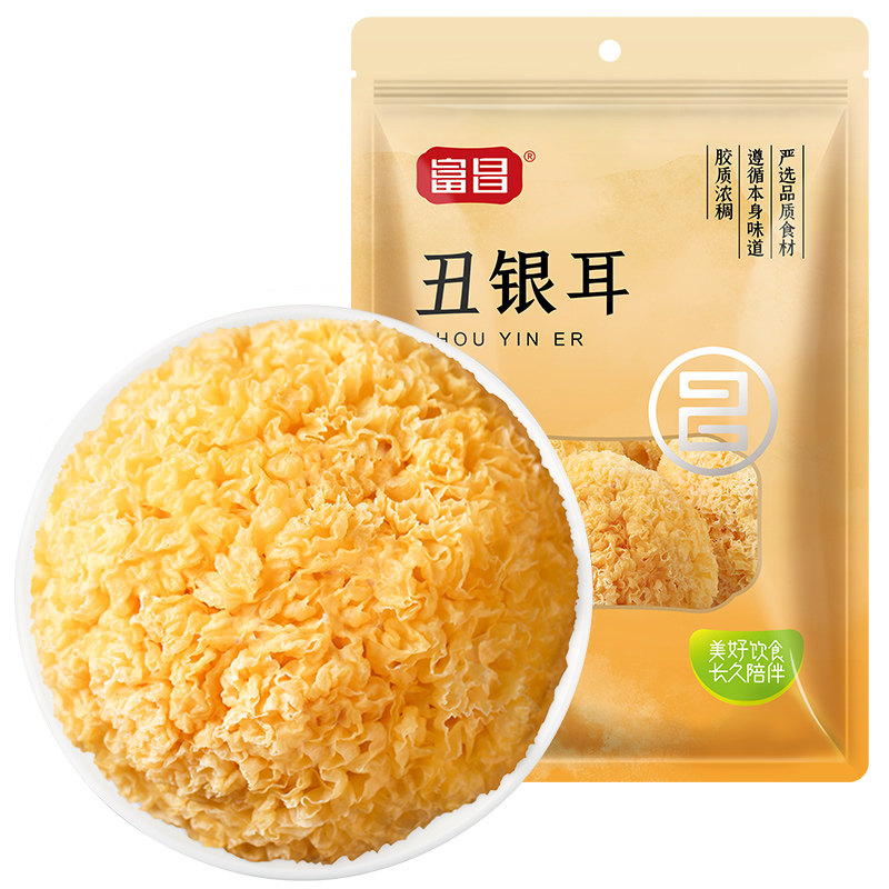 富昌 银耳120g 白木耳古田银耳干货糯耳丑耳新鲜雪耳莲子羹汤材料图片