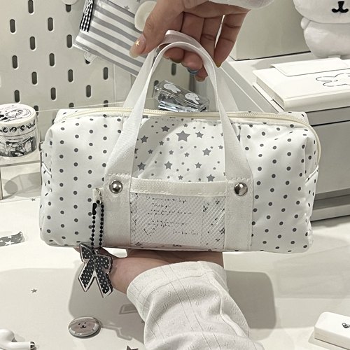 原创新款波点星星女生手提式笔袋