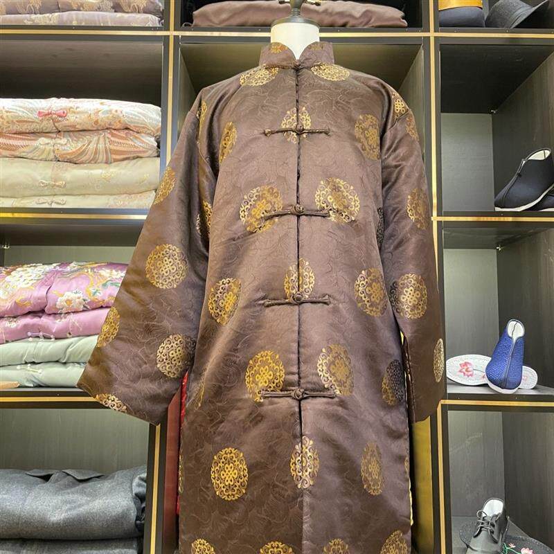 寿服高档男真丝寿衣唐装全套去世殡葬七件丧葬老人白事用品冲喜